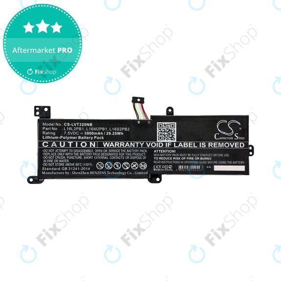 Batteria per Lenovo 320, 330, 520, Ideapad 320, 330, S145, L16L2PB1, Li-Pol, 3900mAh, 7.5V, HQ