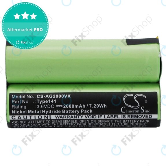 Batteria per AEG Electrolux Junior 2.0, Type141, Ni-MH, 2000mAh, 3.6V, HQ