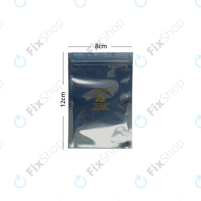 Sacchetto antistatico ESD con chiusura zip, 8x12 cm, 50 pz, con stampa