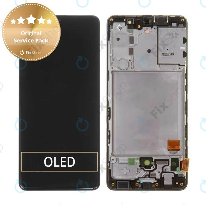 Schermo per Samsung A41 A415F, Prism Crush Black, Vetro touch con cornice, GH82-22860A, GH82-23019A, Genuine Service Pack