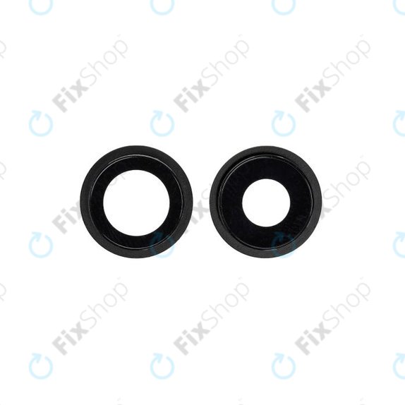 Set lente fotocamera posteriore con frame 2 pz per iPhone 12, 12 Mini, Black