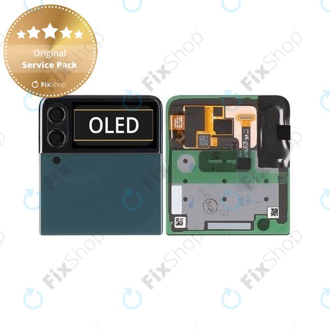 Schermo per Samsung Z Flip 3 F711B, Green, Vetro touch con cornice, External, GH97-26773C, Genuine Service Pack