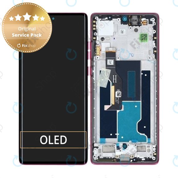 Schermo per Motorola Edge 50 Fusion, Hot Pink, Vetro touch con cornice, 5D68C24345, Genuine Service Pack
