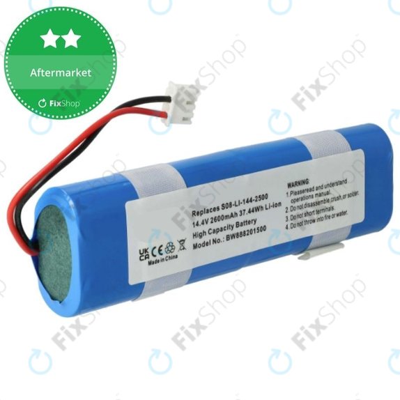 Batteria per Ecovacs Deebot DJ35, DK35, DN55, S08-LI-144-2500, Li-Ion, 2600mAh, 14.4V