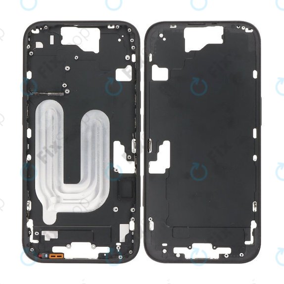 Telaio centrale con pulsanti di accensione e volume per iPhone 16, Black