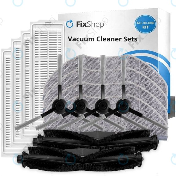 Set di ricambio per Xiaomi Viomi V3 MAX (2x Spazzole principali, 4x Filtri, 4x Spazzole laterali, 4x Panni per mocio)