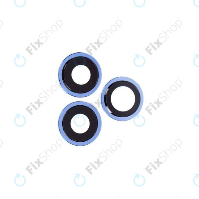Set lente fotocamera posteriore con frame 3 pz per iPhone 12 Pro, Blue