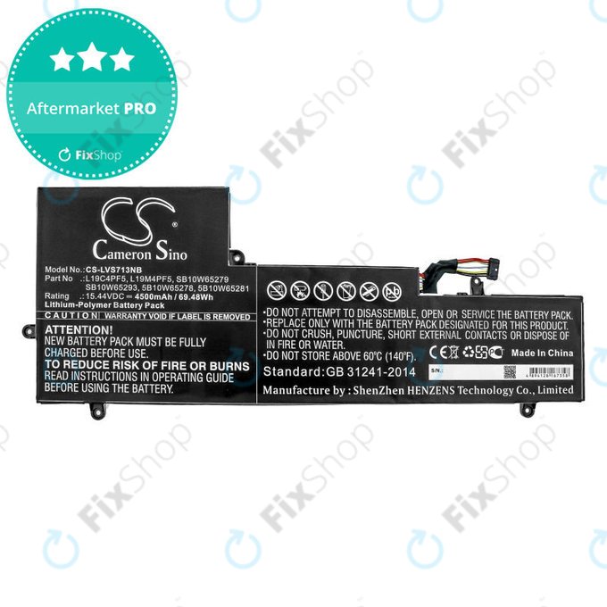 Batteria per Lenovo Yoga Slim 7-15IIL, L19C4PF5, Li-Pol, 4500mAh, 15.44V, HQ