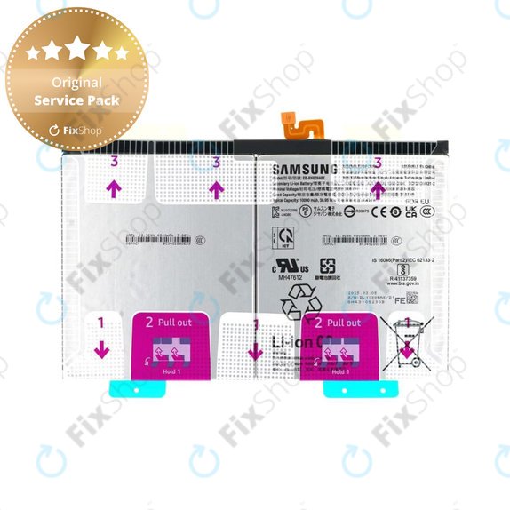 Batteria per Samsung Galaxy Tab S10 FE+ X620, X626, EB-BX828ABE, GH82-37171A, 10090mAh, Genuine Service Pack