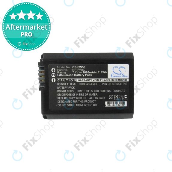 Batteria per Sony Alpha-series, DLSR-series, ILCE-series, NEX-series, SLT-series, NP-FW50, Li-Ion, 1080mAh, HQ