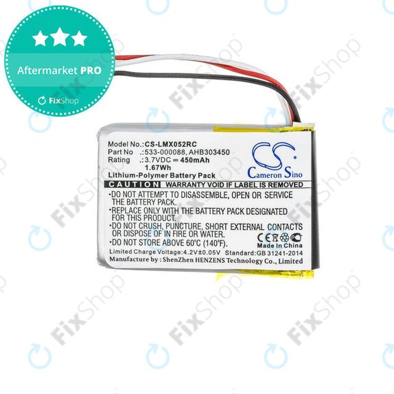 Batteria per Logitech MX Master, AHB303450, Li-Pol, 450mAh, 3.7V, HQ