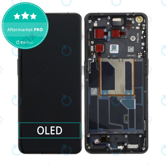 Schermo OLED per OnePlus 11 PHB110, Titan Black, Vetro touch con cornice