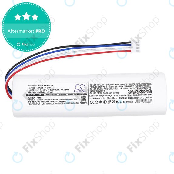 Batteria per Xiaomi Mi Robot Vacuum Mop 2, Mijia Sweeping Vacuum Cleaner 2C P2051-4S1P-ZM, Li-Ion, 3200mAh, 14.4V, HQ