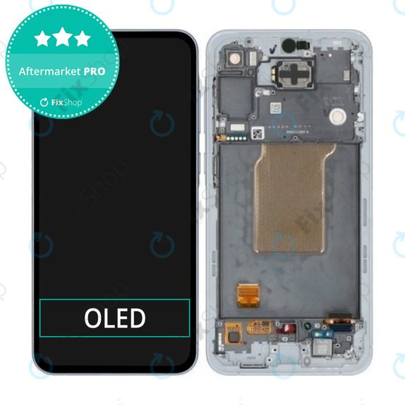 Schermo OLED per Samsung A55 A556B, Awesome Iceblue, Vetro touch con cornice