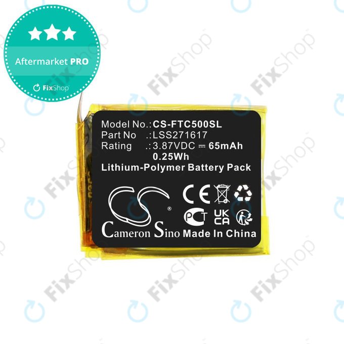 Batteria per Fitbit Charge 5, LSS271617, Li-Pol, 65mAh, 3.87V, HQ
