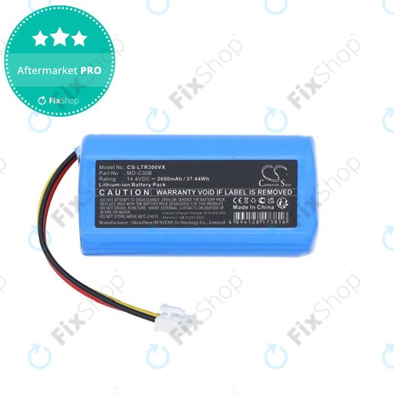 Batteria per Liectroux C30B, BLAUPUNKT BPK-VCBB1XB Midea M4 MD-C30B, Li-Ion, 2600mAh, 14.4V, HQ