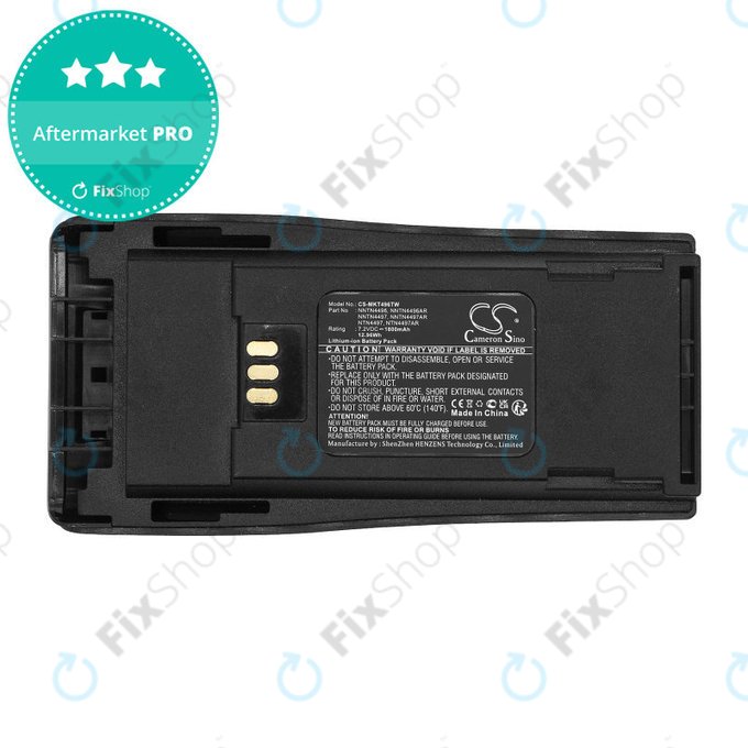 Batteria per Motorola CP140, 150, 160, 200, DP1400, GP3188, NNTN4496, Li-Ion, 1800mAh, 7.2V, HQ