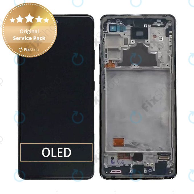 Schermo per Samsung A52 A525F, A526B, Awesome White, Vetro touch con cornice, GH82-25524D, GH82-25526D, GH82-25754D, GH82-25602D, Genuine Service Pack