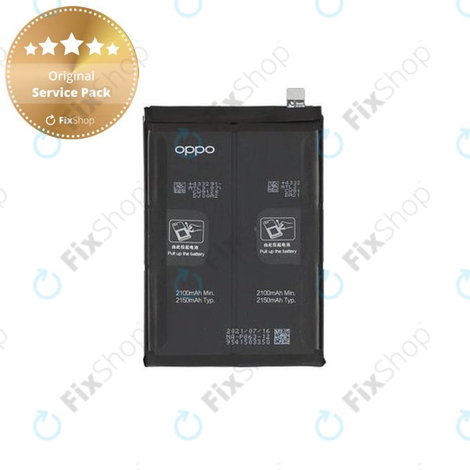 Batteria per Oppo Reno 6 5G CPH2251, BLP863, 4907758, 4300mAh, Genuine Service Pack