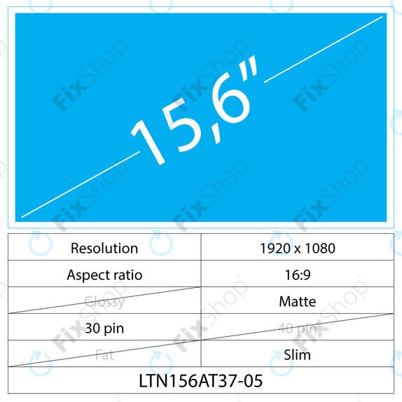 15.6" LCD Slim Matte 30 pin Full HD