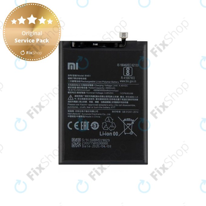 Batteria per Xiaomi Redmi 8, 8A, BN51, 46BN51W02093, 5000mAh, Genuine Service Pack
