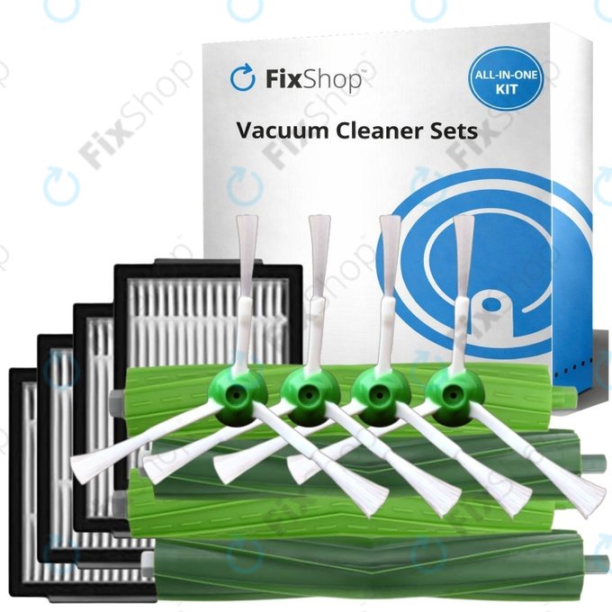 Set di ricambi per iRobot Roomba e-series, i-series, j-series (2 paia di spazzole principali, 4x filtro, 4x spazzola laterale)