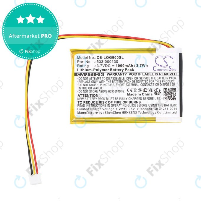 Batteria per Logitech G403, G703, G900, G903, 533-000130, Li-Pol, 1000mAh, 3.7V, HQ