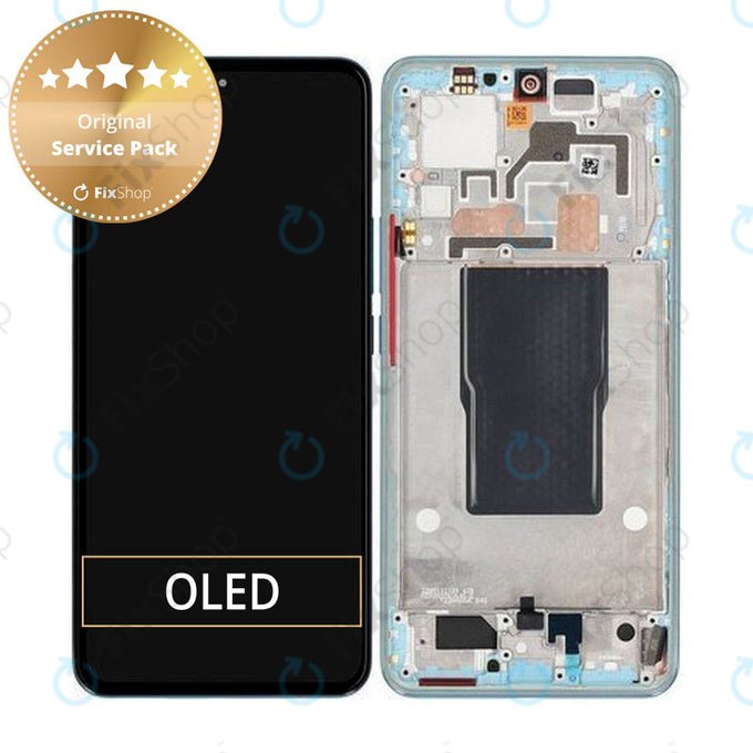 Schermo per Xiaomi 12T Pro 22081212UG, Vetro touch con cornice, 560005L12U00, Genuine Service Pack