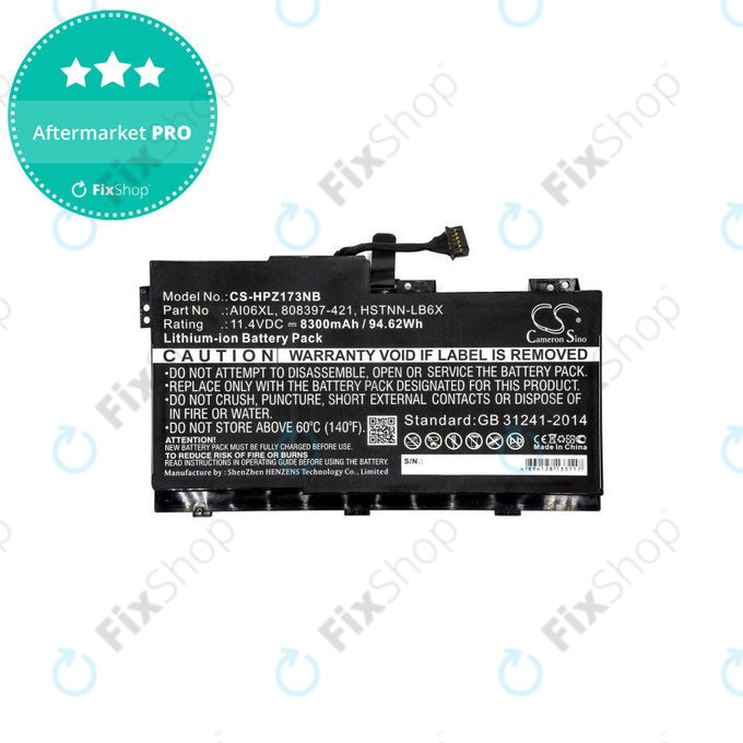Batteria per HP Zbook 17 G3, AI06XL, Li-Ion, 8300mAh, 11.4V, HQ