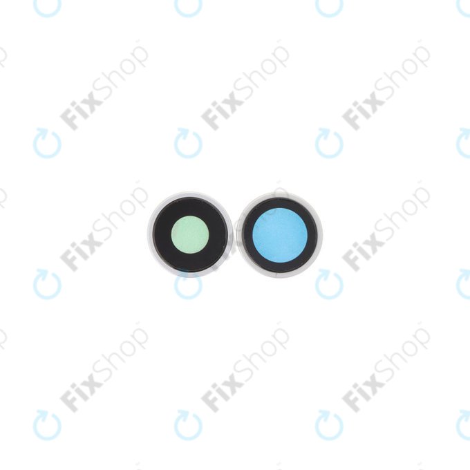 Lente fotocamera posteriore con frame 2 pz per iPhone 16, 16 Plus, White