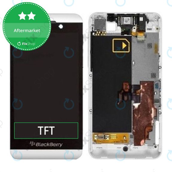 Schermo per Blackberry Z10, White, Vetro touch con cornice