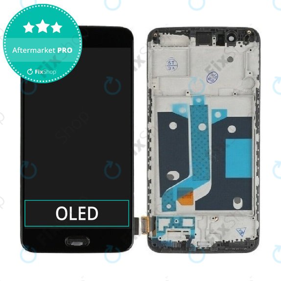 Schermo per OnePlus 5, Black, Vetro touch con cornice