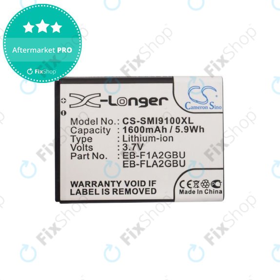 Batteria per Samsung i9100, Galaxy S II, EB-F1A2GBU, Li-Ion, 3.7V, 1600mAh, HQ
