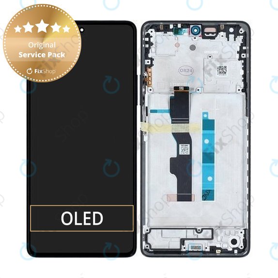 Schermo per Xiaomi Redmi Note 13 5G 2312DRAABC, Graphite, Vetro touch con cornice, 5600020N1700, Genuine Service Pack