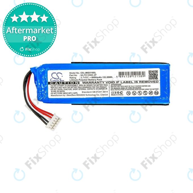 Batteria per JBL Charge 2+, Li-Pol, 6000mAh, HQ