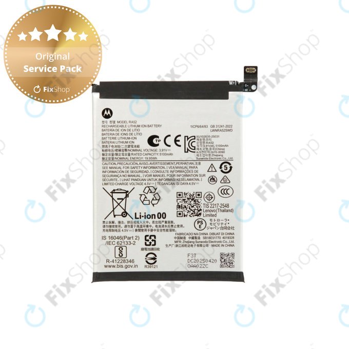 Batteria per Motorola Moto G86 5G, RA52, SB18E51770, 5100mAh, Genuine Service Pack