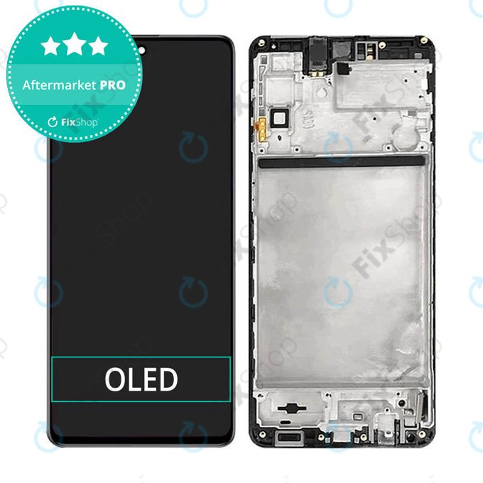 Schermo OLED per Samsung M51 M515F, Celestial Black, Vetro touch con cornice