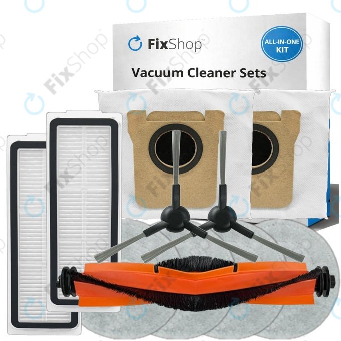 Set di ricambi per Xiaomi Robot Vacuum X20 Max, X20 Pro (1x spazzola principale, 2x filtro, 2x spazzola laterale, 4x panno mop, 2x sacchetto polvere)