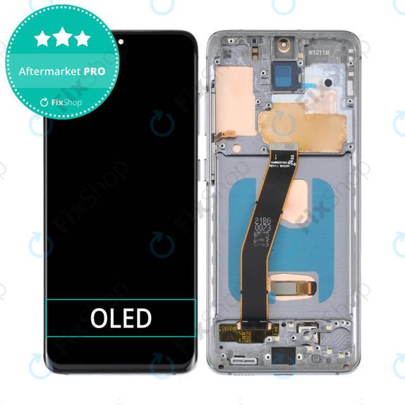 Schermo OLED per Samsung S20 G980F, Cosmic Grey, Vetro touch con cornice