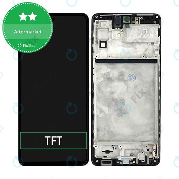 Schermo per Samsung M53 5G M536B, Black, Vetro touch con cornice