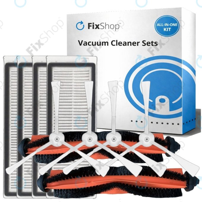 Set di ricambio per Xiaomi Mi Robot Vacuum Mop Essential (Mijia G1) (2x spazzola principale, 4x filtro, 4x spazzola laterale)