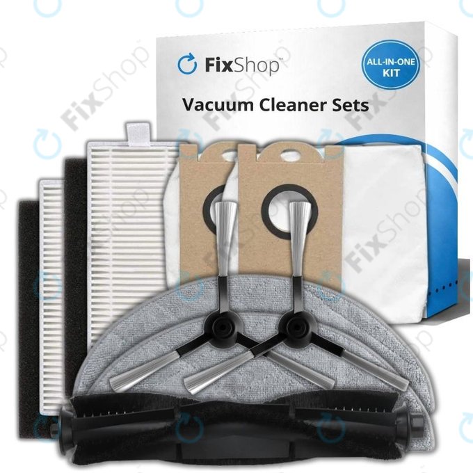 Set di ricambio per Xiaomi Viomi S9, Proscenic M7 Pro, M7 Max, M8 Pro (1x Spazzola principale, 2x Filtri, 2x Spazzole laterali, 2x Panni mop, 2x Sacchetti per la polvere)