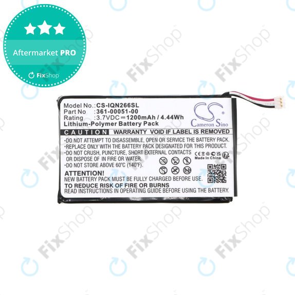 Batteria per Garmin Nüvi 2660, 361-00051-00, Li-Pol, 1200mAh, 3.7V, HQ