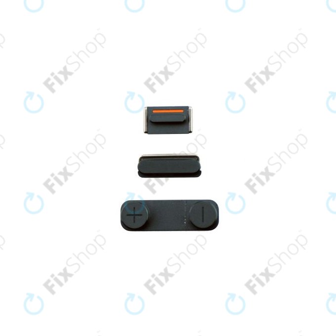 Set pulsanti laterali accensione, volume e silenzioso per iPhone 5, Black