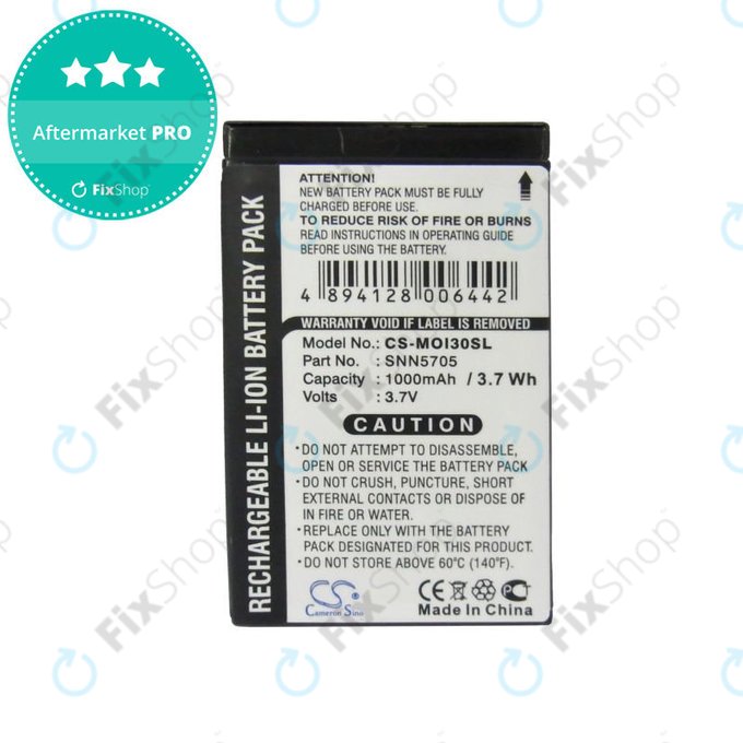 Batteria per Motorola i930, i920, i95, SNN5705, Li-Ion, 3.7V, 1000mAh, HQ