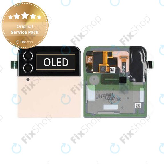 Schermo per Samsung Z Flip 4 F721B, Pink Gold, Vetro touch con cornice, External, GH97-27947C, Genuine Service Pack