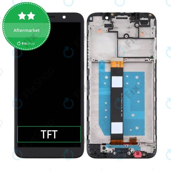 Schermo per Motorola Moto E6 Play, Black, Vetro touch con cornice
