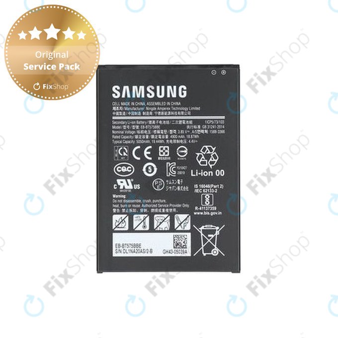 Batteria per Samsung Galaxy Tab Active 3 T570, T575, EB-BT575BBE, GH43-05039A, 5050mAh, Genuine Service Pack