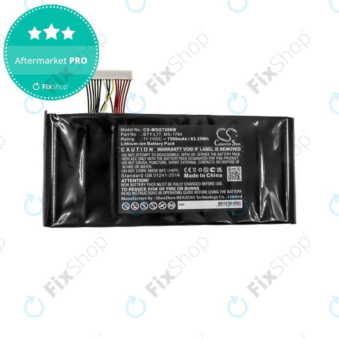 Batteria per MSI GT72, MSI WT72, BTY-L77, Li-Ion, 7500mAh, 11.1V, HQ