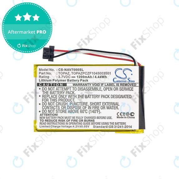 Batteria per Navigon 70, Topaz, Li-Pol, 1200mAh, 3.7V, HQ
